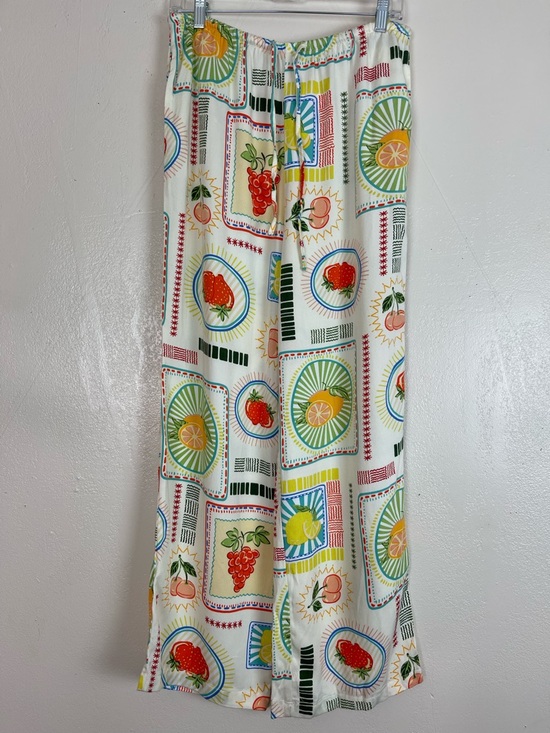 Sincerly Jules Pants - Sincerly Jules Cream Fruit-Print Wide Leg Pull-On Pants
